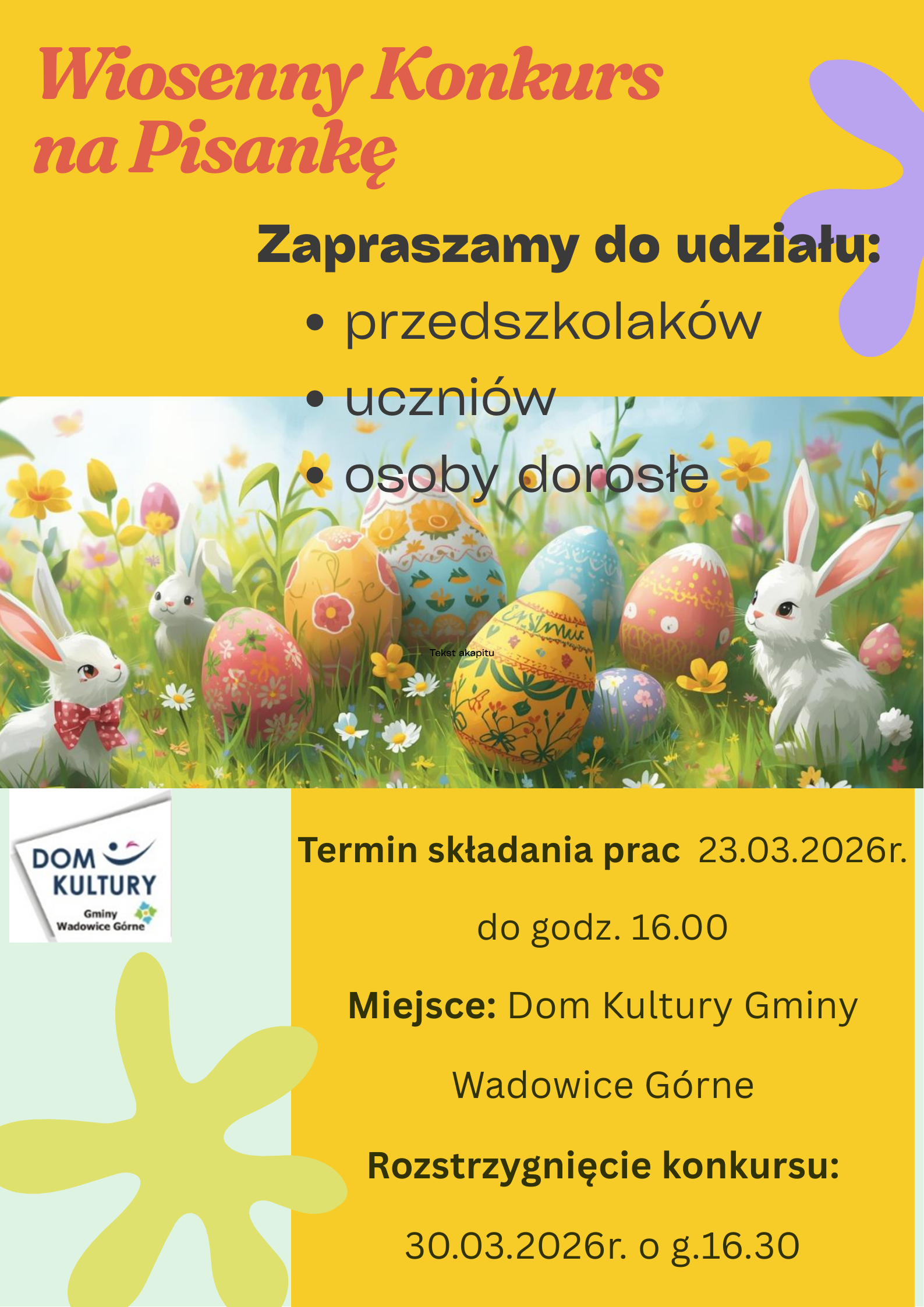 Wiosenny Konkurs na&nbsp;Pisankę