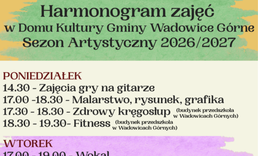 Harmonogram zajęć 26/27